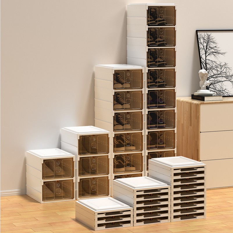 Stackable Acrylic Organizer Clear Shoes Case Container Box Plastic Storage Box Transparent 4