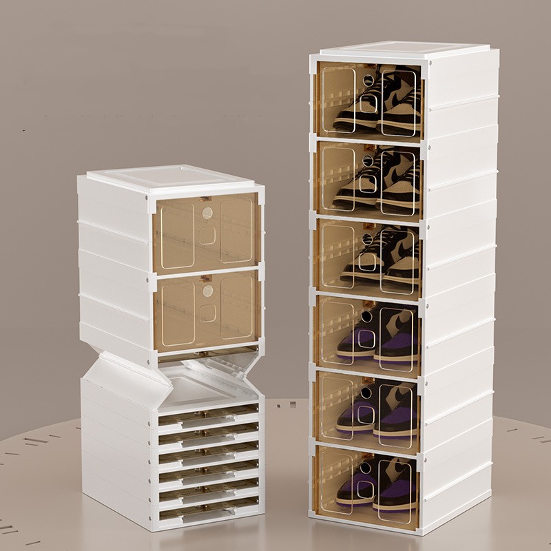 Stackable Acrylic Organizer Clear Shoes Case Container Box Plastic Storage Box Transparent 3
