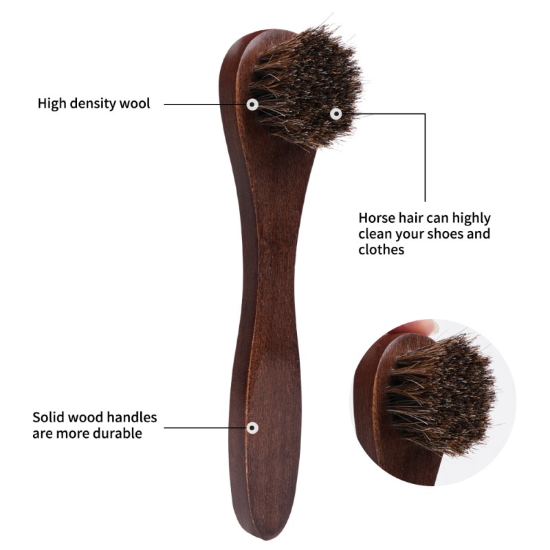 S-King Custom Handheld Wooden Handle Boot Shoe Washing Polish Shoe Shine Brush 6