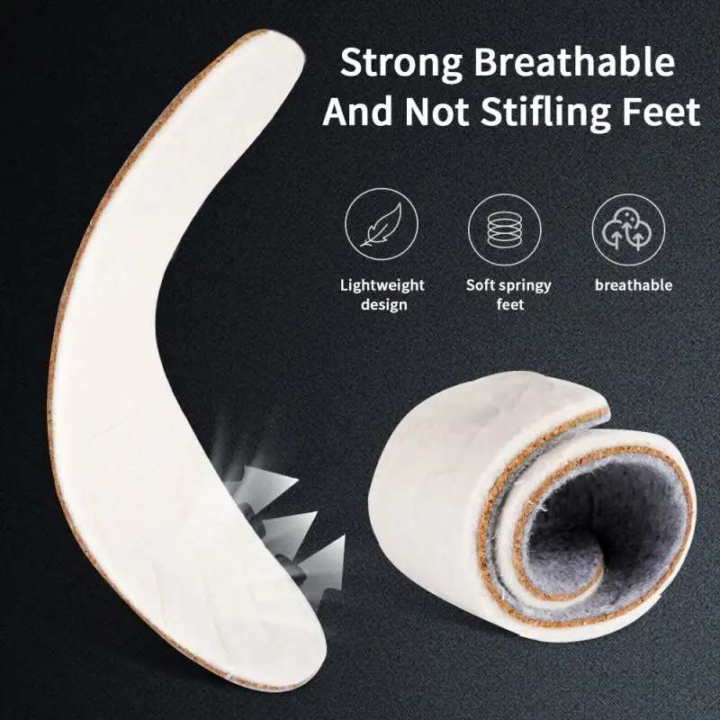 Thin Cork Shoe Inserts Three-Layer Keep Warm Wool Insoles Cork Core Felt Sole Comfortable Shoe Insoles 1