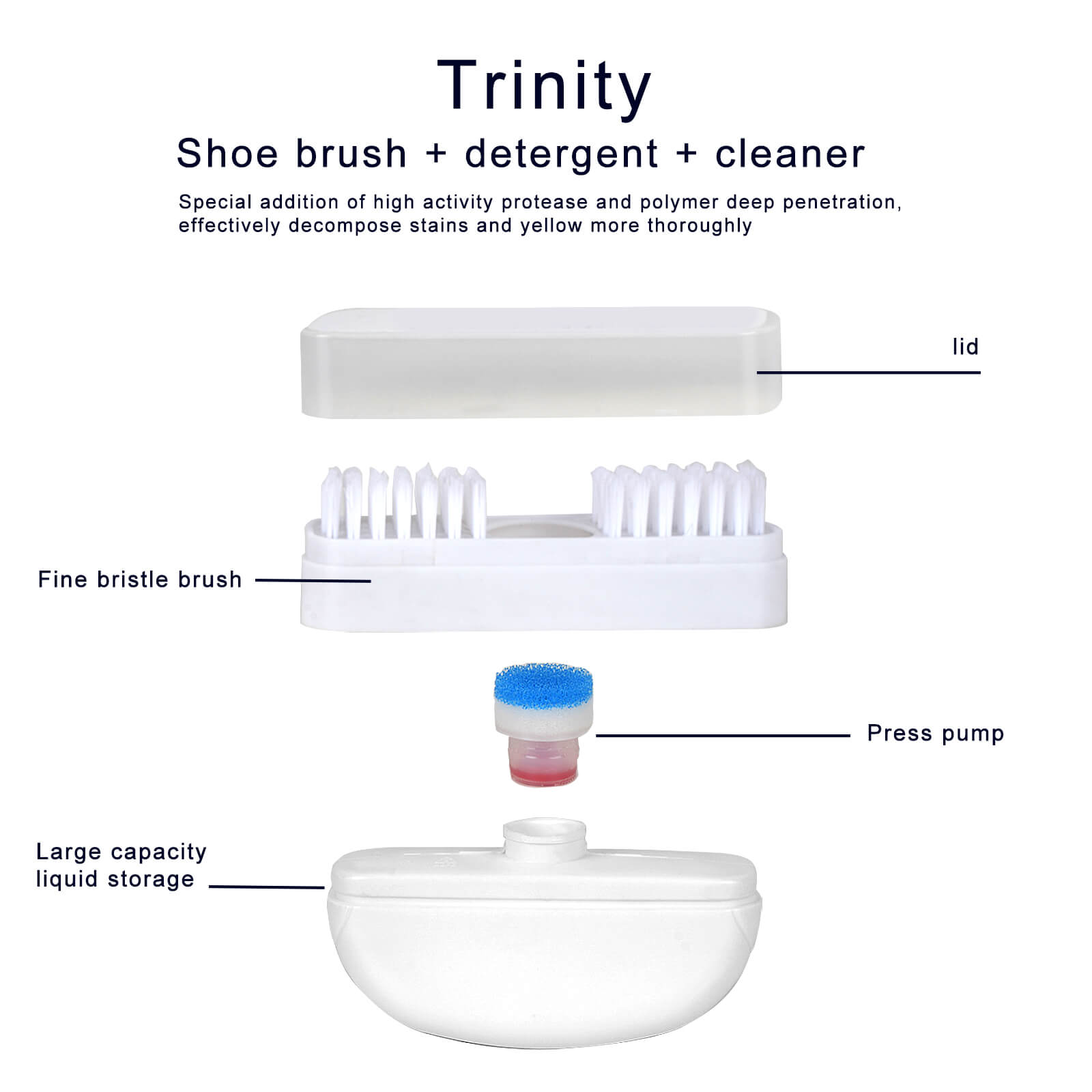 OEM Multifunctional Shoes Cleaning Brush with Liquid Soap Wholesale 2