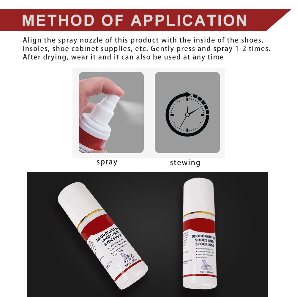 Natural Shoe Foot Spray Deodorant Fungal Growth Preventing Socks Shoes Deodorant Spray 4