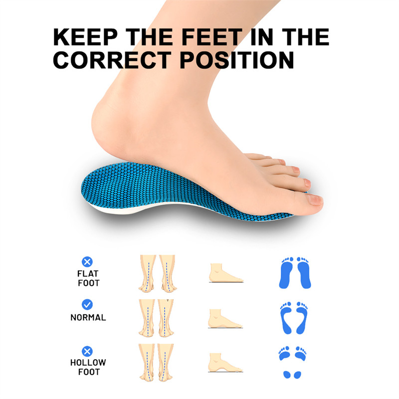 3/4 Length High Arch Support Insoles Orthotics Inserts for Flat Feet Plantar Fasciitis Relief Heel Pad Shoe Insole for Women/Men 7