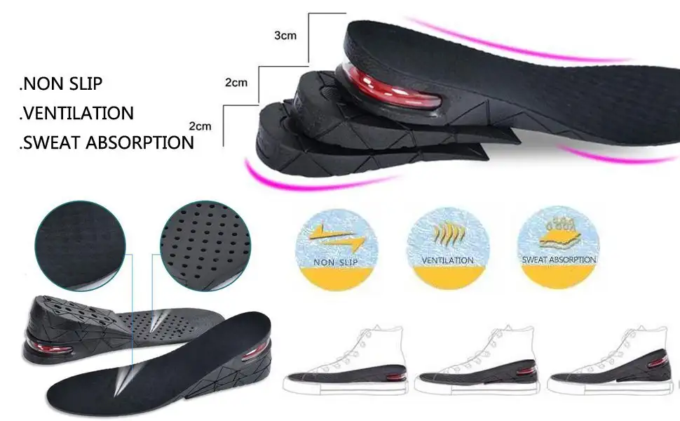 men insert heels S-King Brand shoe height insoles manufacture 3