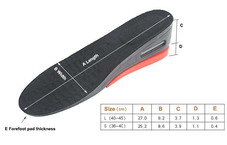 S-King Brand heels shoes elevator shoe height insoles 2