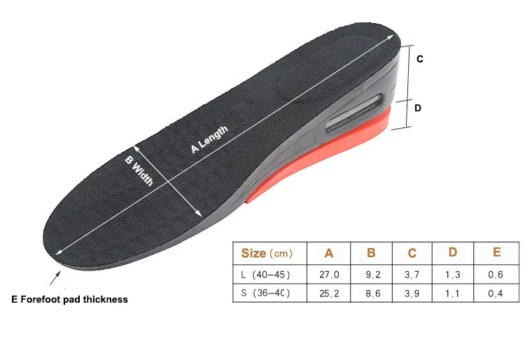 shoe height insoles kit shoe S-King Brand 2