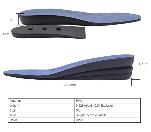 men height S-King Brand shoe height insoles factory 2