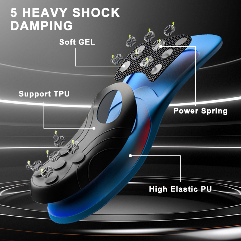 S-King | High-Elastic Shock-Absorbing Sports Insoles – 12 Spring Arch Support, Lightweight & Breathable Inserts for Basketball & Running 4