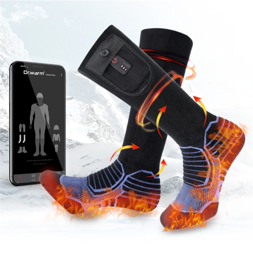 Dr.Warm Upgrade Rechargeable Battery Electric Thermal Heated Socks with APP Remote Breathable Ski Heating Socks 1
