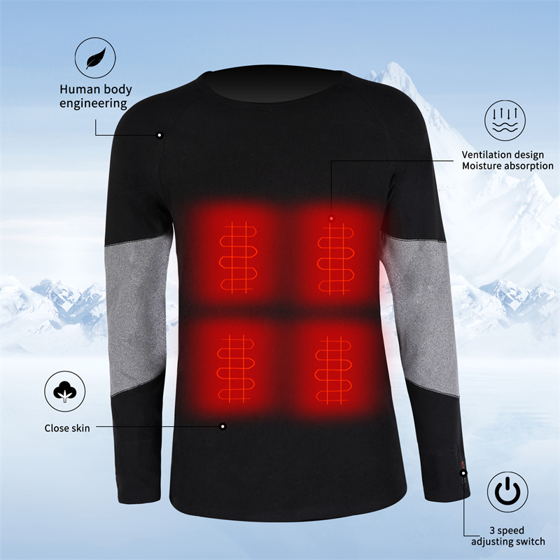 Heated Underwear for Man Women Long Johns Base Layer Cold Weather Heated Thermo Underwear 4