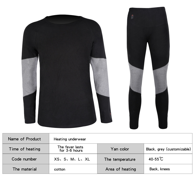 Heated Underwear for Man Women Long Johns Base Layer Cold Weather Heated Thermo Underwear 10