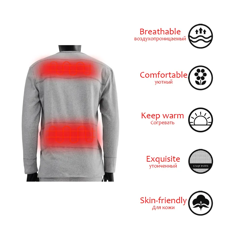 heating battery powered underwear level with prined pattern for winter 4