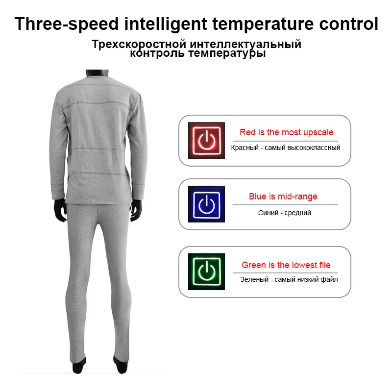 heating battery powered underwear level with prined pattern for winter 2