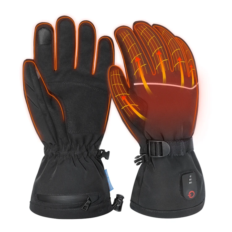 Electric Heated Gloves with Rechargeable Batteries Gloves Waterproof Thermal Gloves Touchscreen for Skiing Walking Hiking Climbing Driving Cold Weather Gloves 1