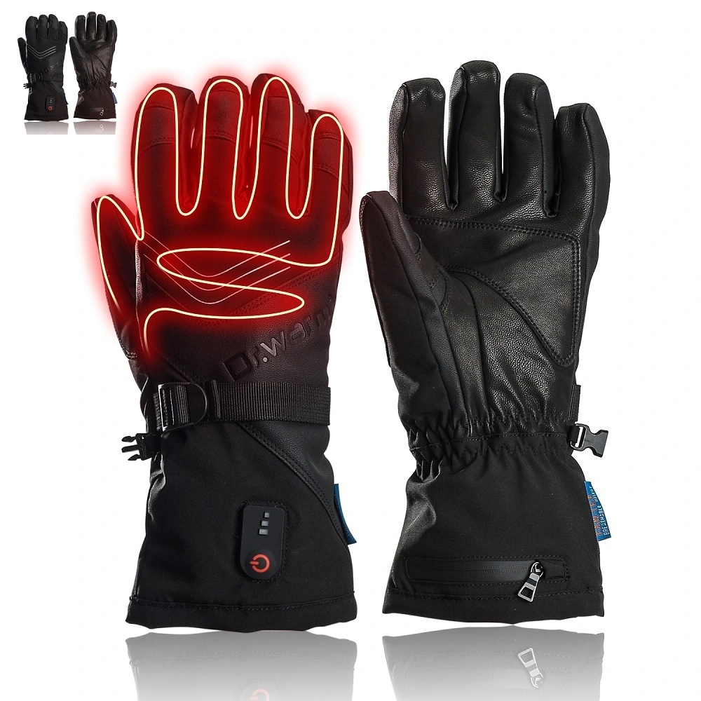 Dr.warm Heated Gloves for Men Women Electric Heated Leather Glove for Hand Warmer Outdoor Sports 1