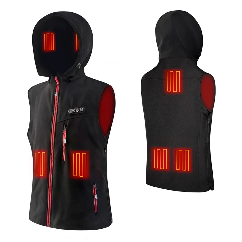 5V USB power supply heated vests unisex winter vest heated warm jacket with hood 1