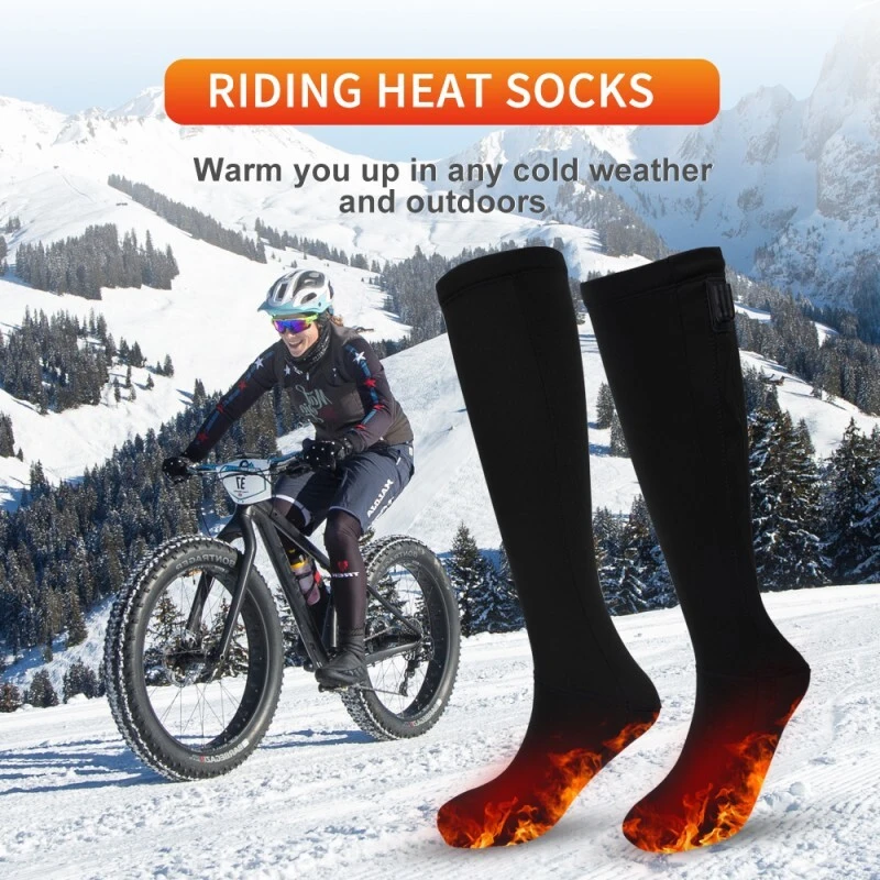 12V Heated Cycling Motorcycle Socks Winter Rechargeable Womens Thermal Heated Socks 1