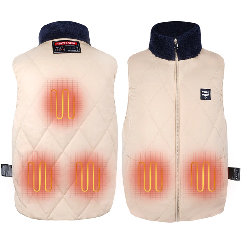 Custom Women Heated Vest With Battery Pack Rechargeable 5 Areas Heating Pad Electric Warming Heated Vest 1