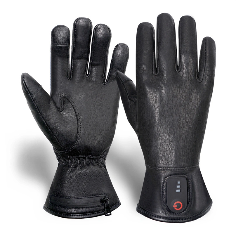 Wholesale Waterproof Heated Gloves Men Women Electric Rechargeable Battery Waterproof Leather Winter Ski Warm Heated Gloves 1