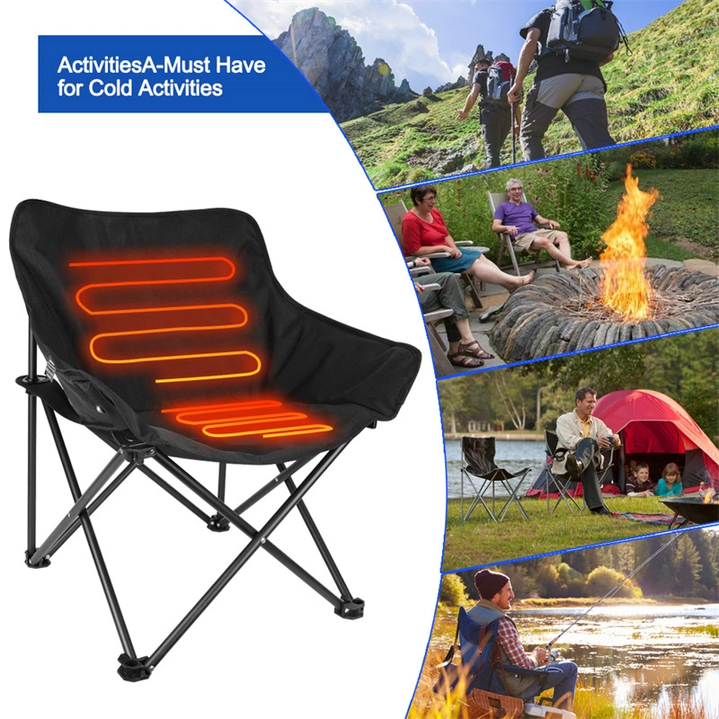 7.4v Rechargeable Battery Folding Heated Chair Portable Camping Chair for Outdoor Fishing Picnic 1