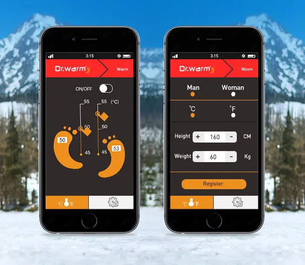 bikinggolfingsailing skiing bluetooth electric insoles remote Dr. Warm 9