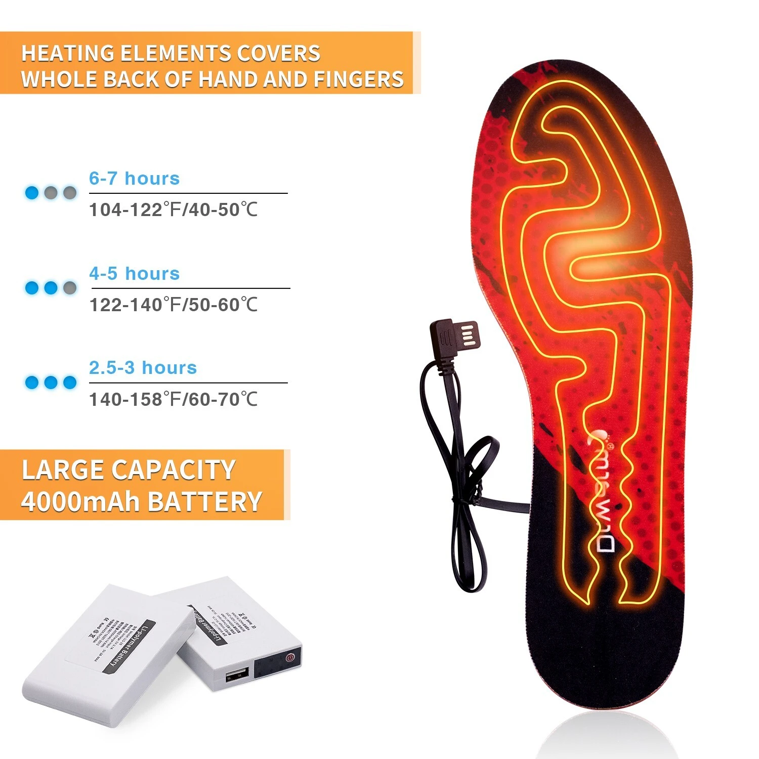 Electric Heated Gloves with Rechargeable Batteries Gloves Waterproof Thermal Gloves Touchscreen for Skiing Walking Hiking Climbing Driving Cold Weather Gloves6 4