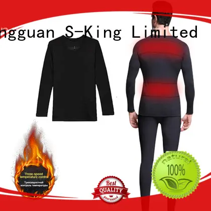 warm battery heated base layer sports with prined pattern for ice house 1