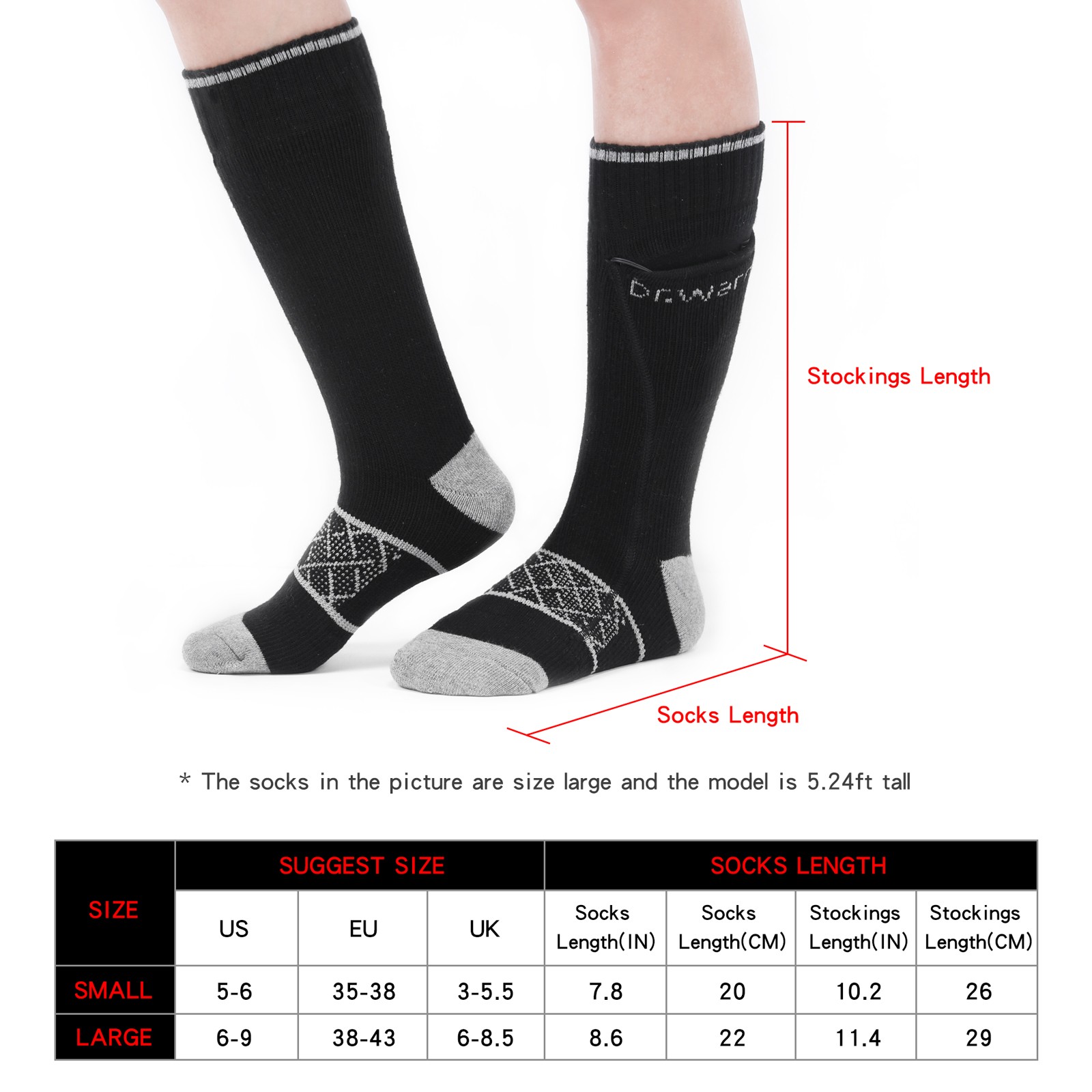 heated rechargeable heated socks soft with prined pattern for ice house 4
