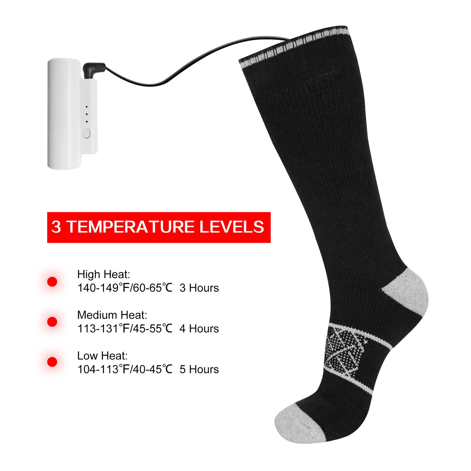 heated rechargeable heated socks soft with prined pattern for ice house 3