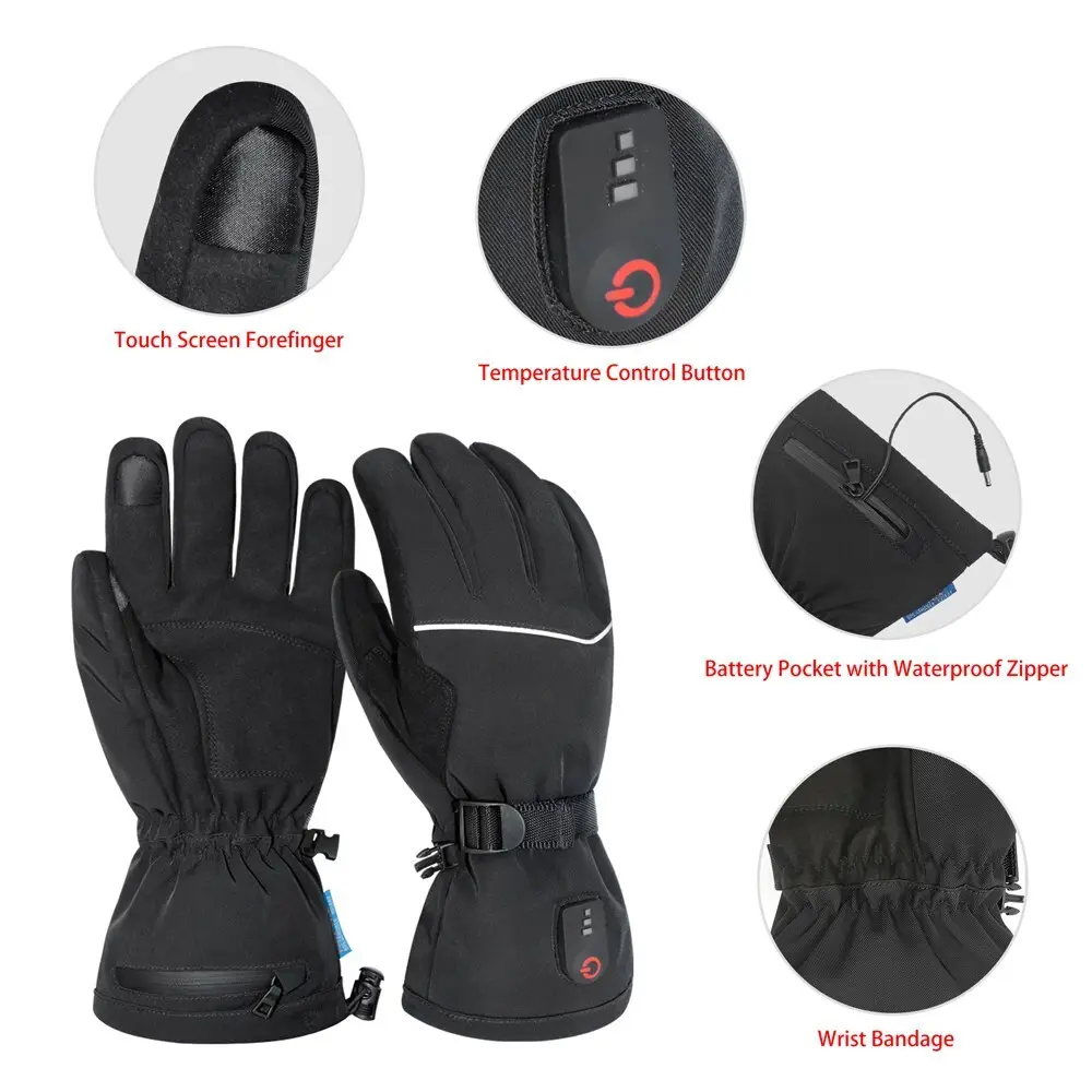 Dr. Warm screen battery operated heated gloves with prined pattern for indoor use 2