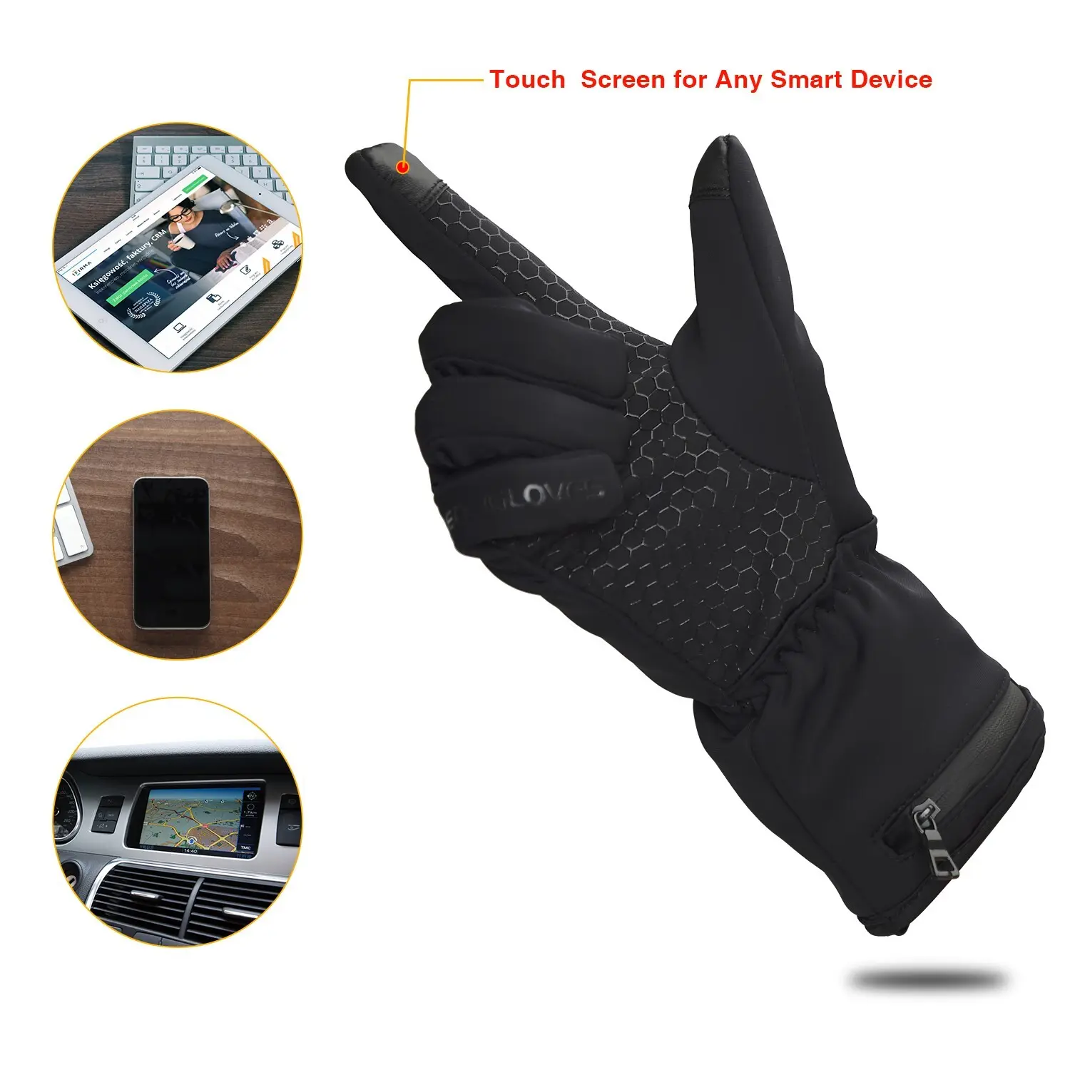 suitable heated winter gloves screen improves blood circulation for winter 3