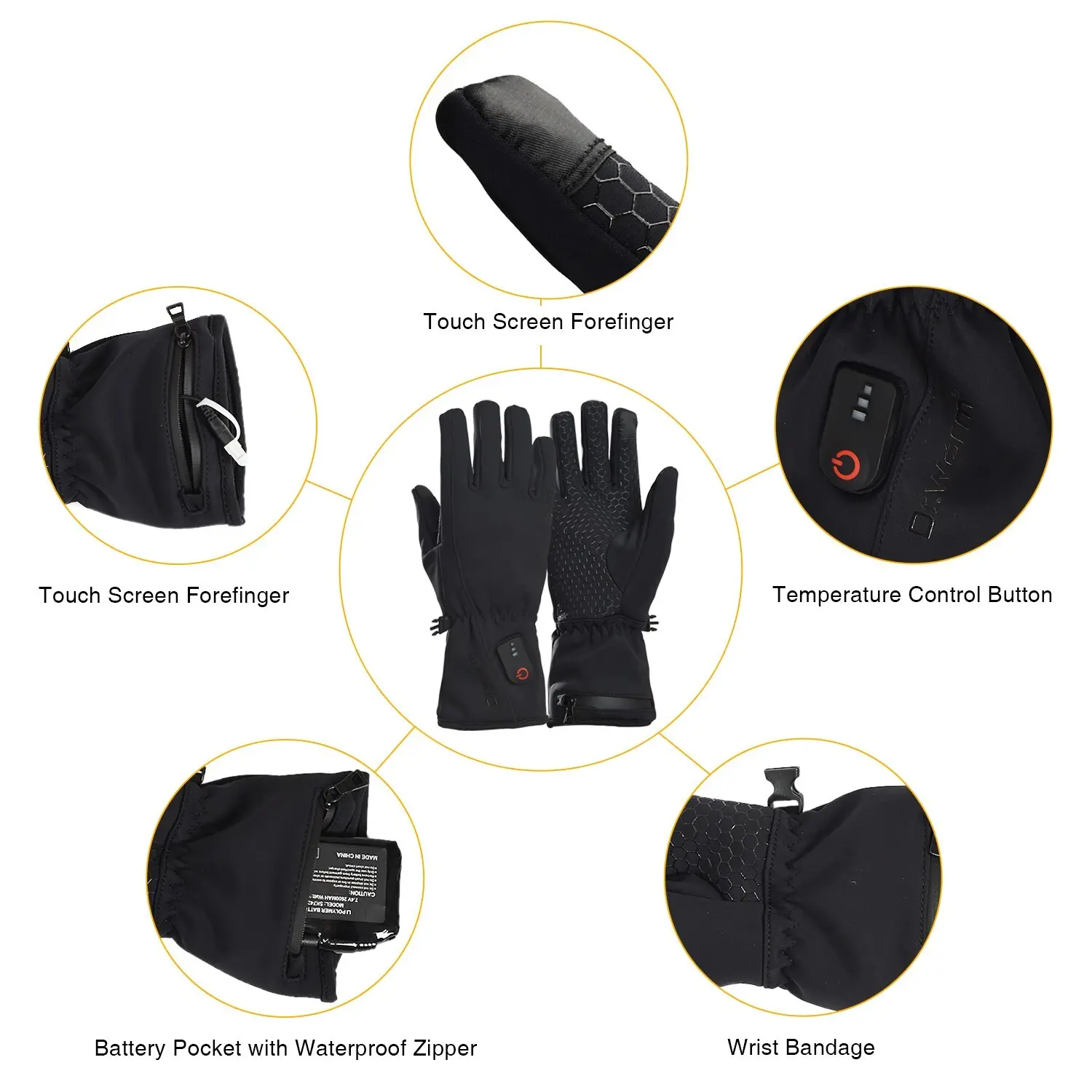 suitable heated winter gloves screen improves blood circulation for winter 5