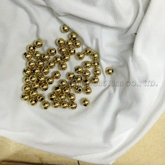 6mm Polished Hollow Brass Beads with Holes 1