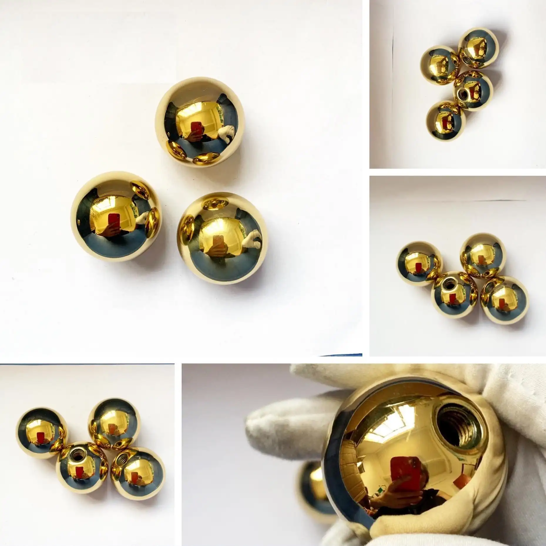 Customized 2'' BRASS HOLLOW BALLS WITH M6 THREAD From China 1