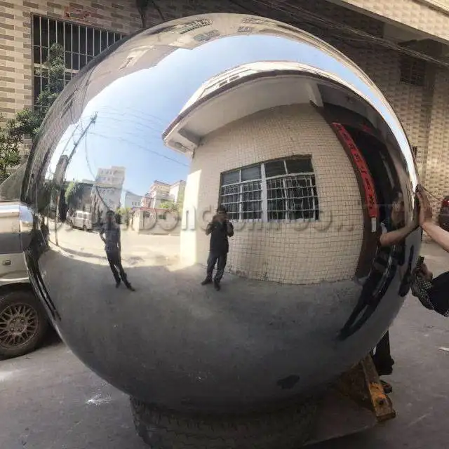 6 Feet Mirror Outdoor Stainless Steel Decoration Ball with Stand 1