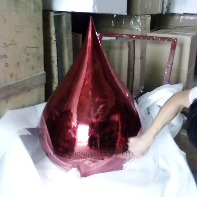 2 Feet Polished Red Water Drop Decoration Sculpture 1