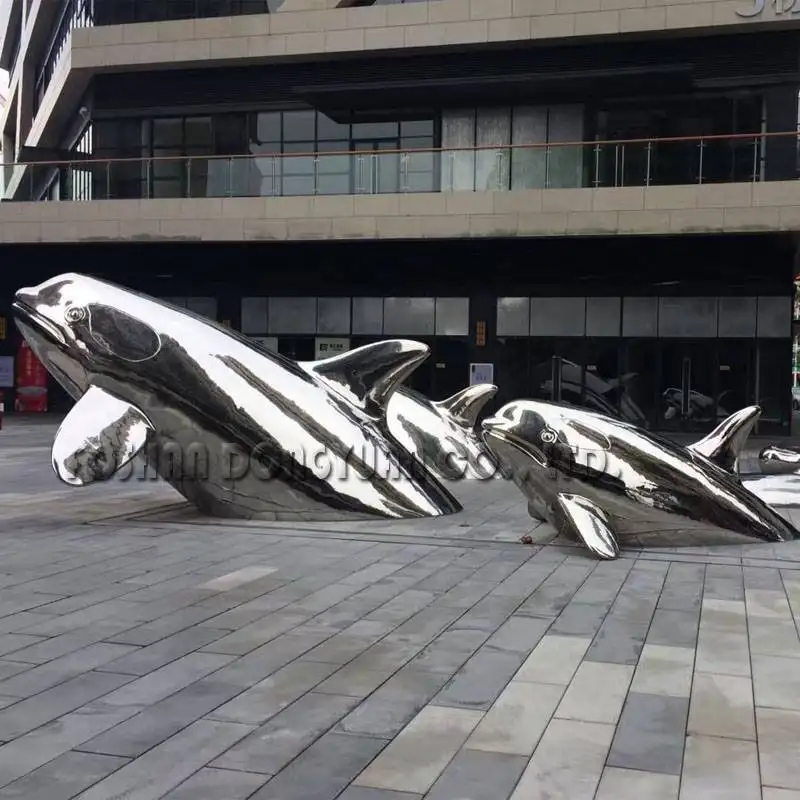 Polished Mirror Dolphin Decoration Sculpture 1