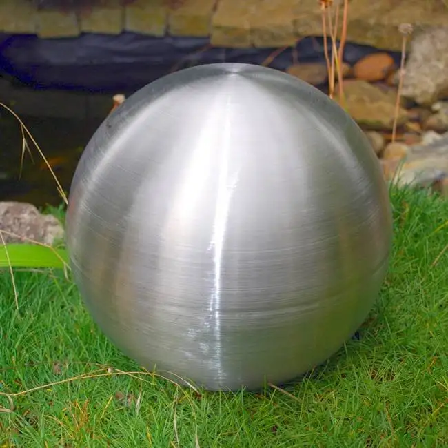 350mm Matt Hairlined Stainless Steel Hollow Ball 1