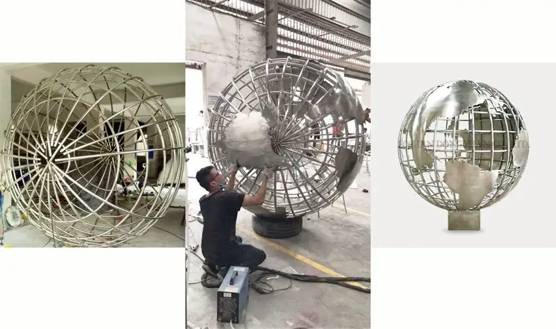brushed large garden spheres large series for hall 3