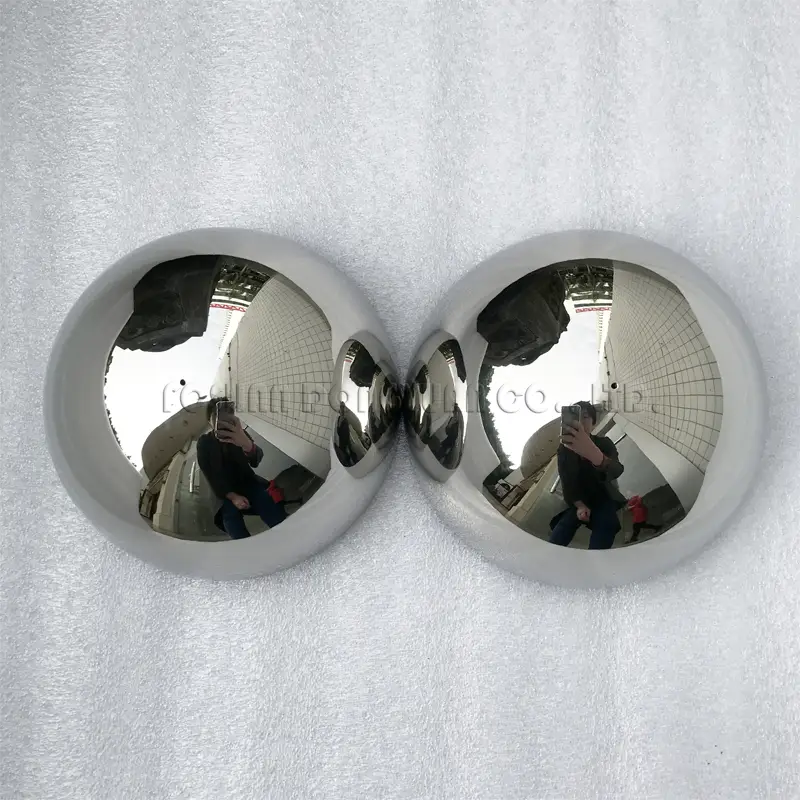 120mm Shiny Surface Stainless Steel Hemispheres with 2mm Hole 1