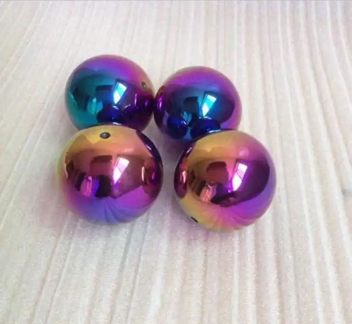 3 Inch Mirror Rainbow Stainless Steel Hollow Ball with M4 Screw/Thread 3