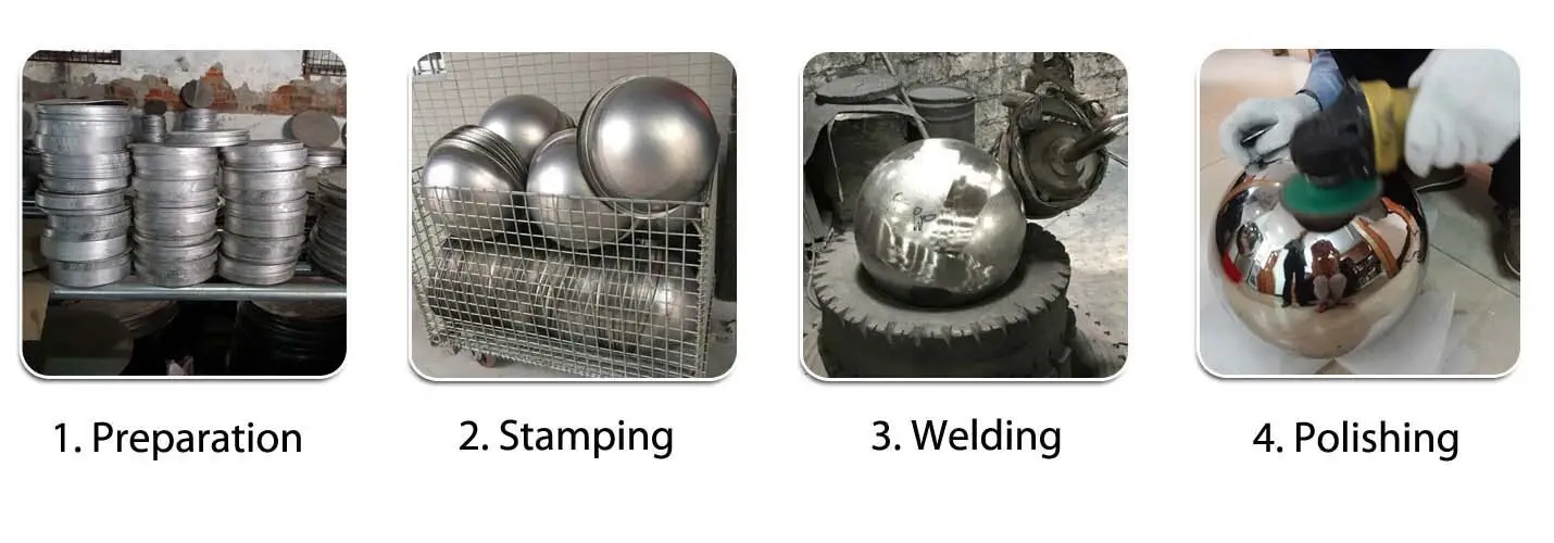 76mm/3 Inch Mirror Polished Stainless Steel Hemispheres 4