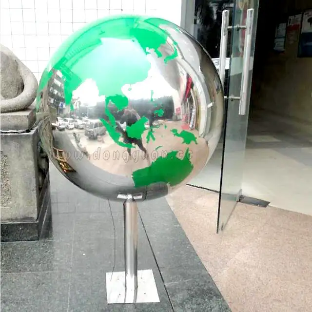 Stainless Steel Painted World Globe Sphere for Garden Ornament Water Feature 1