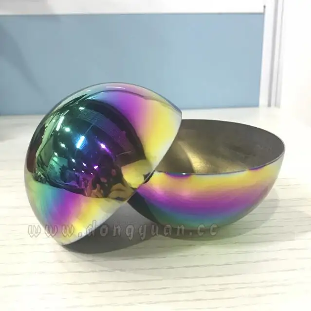 Iridescent Rainbow Color Stainless Steel Half Ball 1