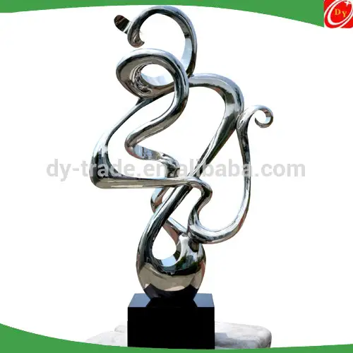 Abstract Contemporary Polished Metal Sculpture 1