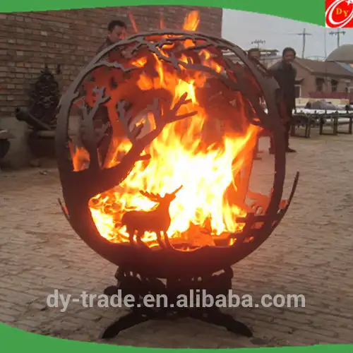 Decorative Outdoor Handcrafted Custom Fire Steel Sphere Pits 1