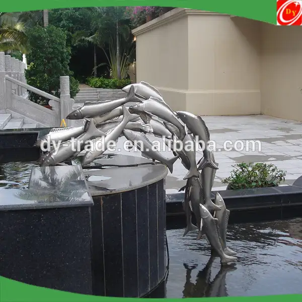 Hot sale modern stainless steel fish sculpture 1