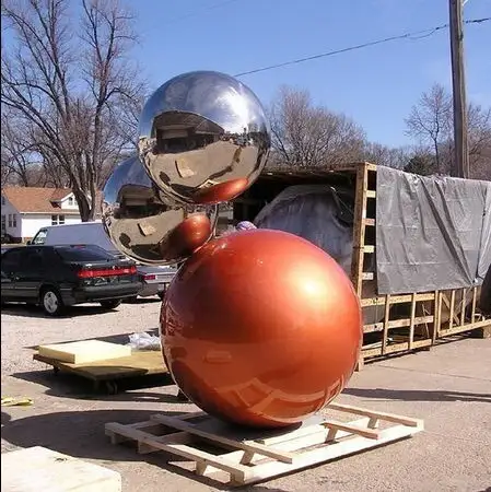 stainless steel ball planter for garden or public architecture 1