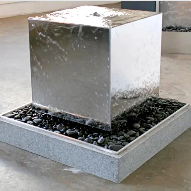 Mirror polished stainless steel Cube BallStatue 1