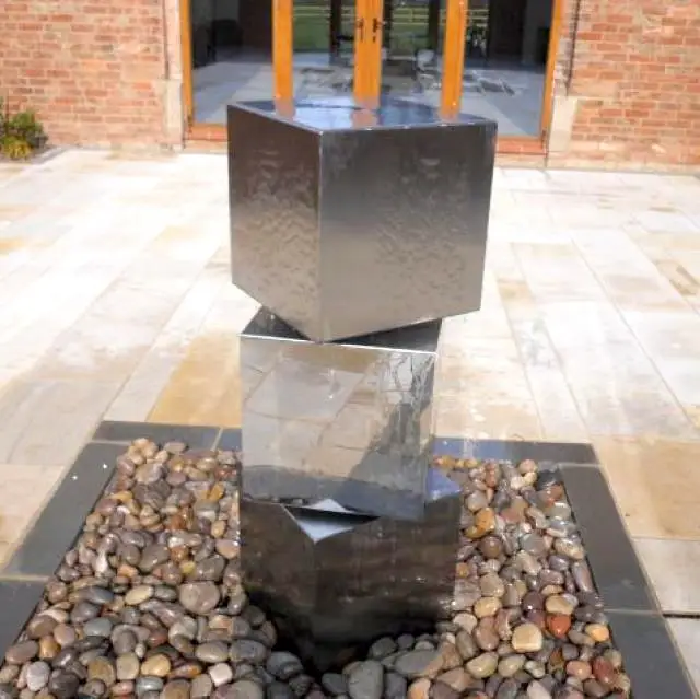 Stainless Steel Cube for Water Feature 1